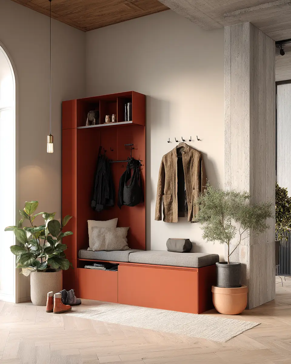 Terracotta Contemporary Entryway Decor Ideas