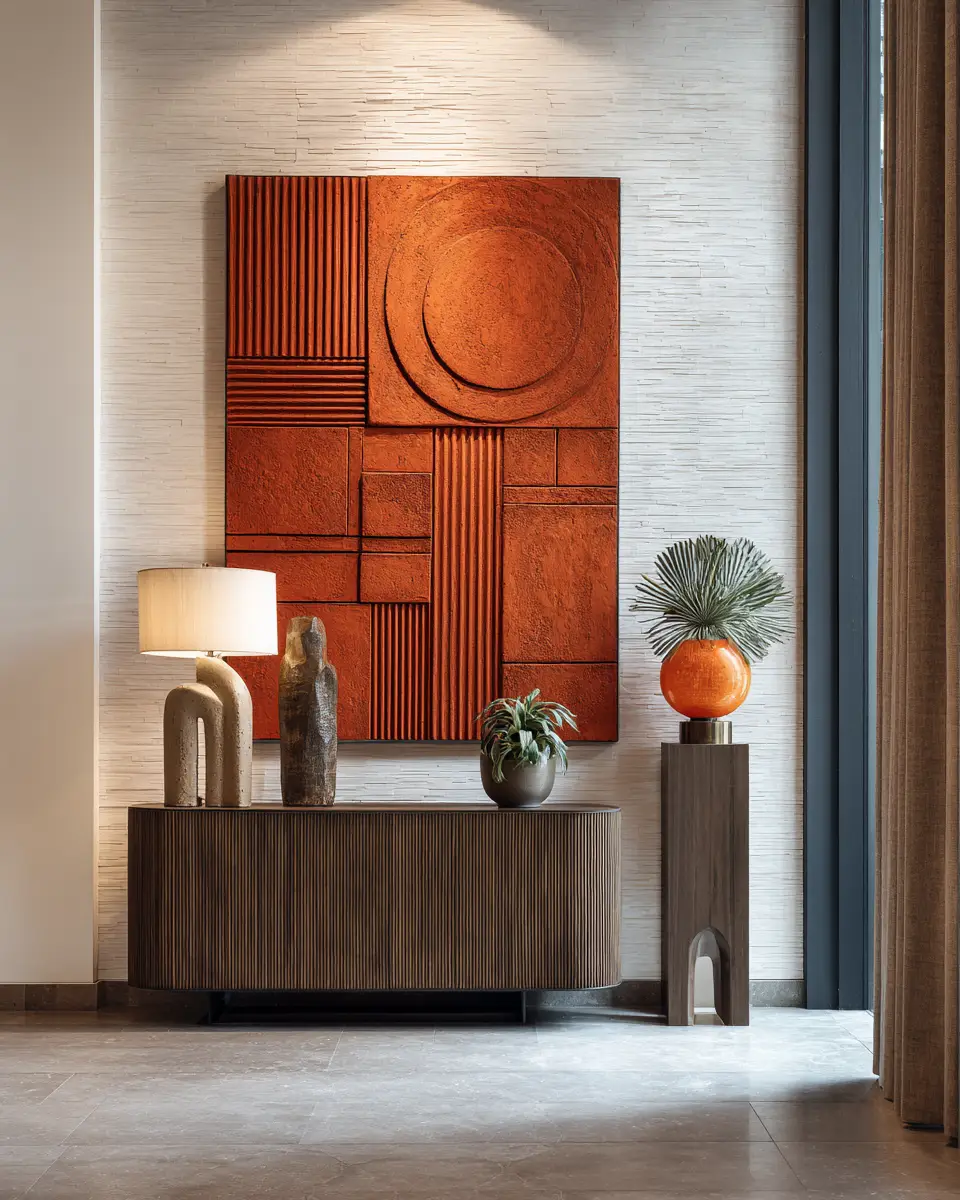 Terracotta Contemporary Entryway Decor Ideas