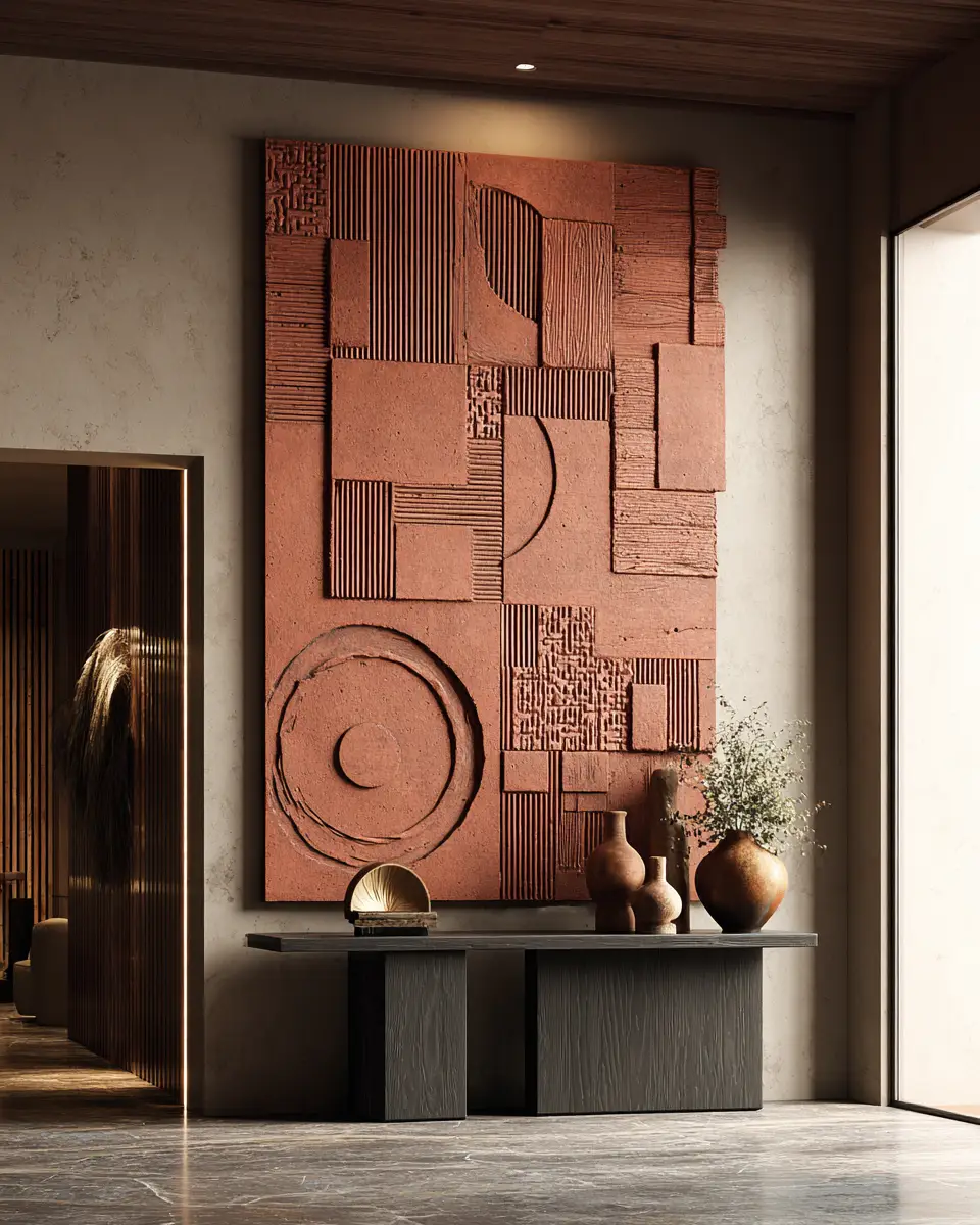 Terracotta Contemporary Entryway Decor Ideas
