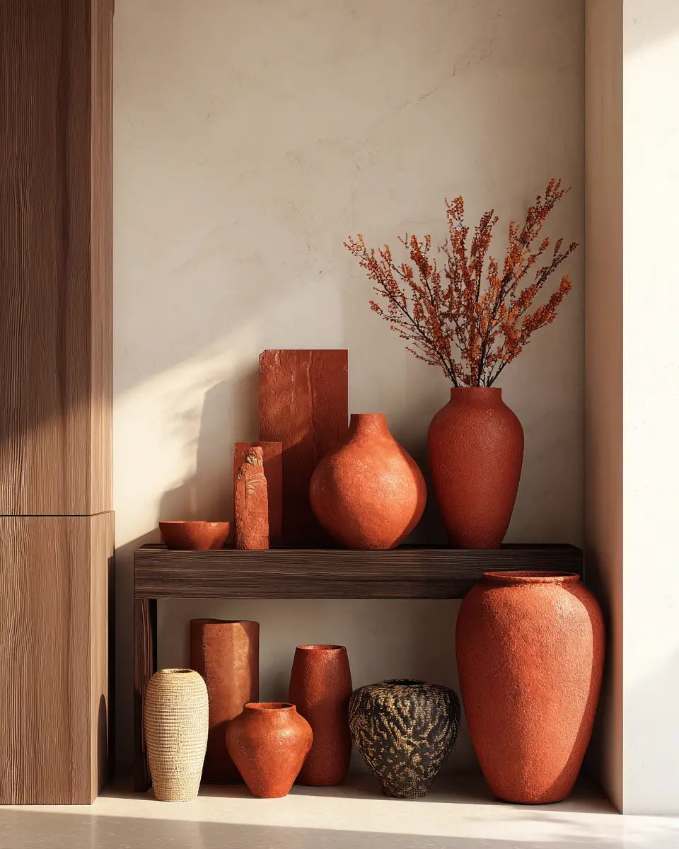Terracotta Contemporary Entryway Decor Ideas