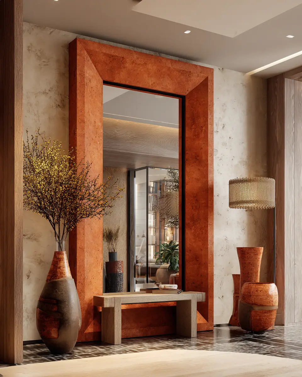 Terracotta Contemporary Entryway Decor Ideas