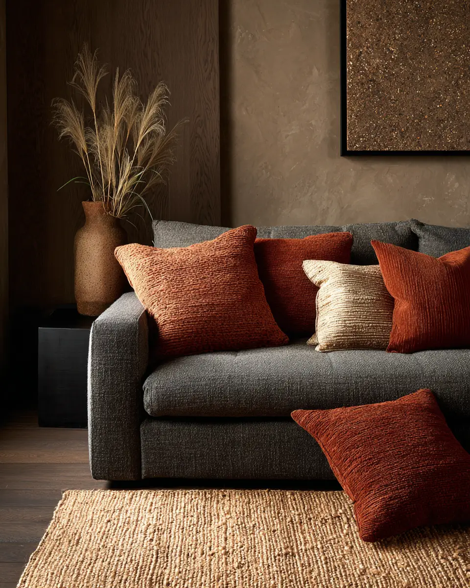 Terracotta Contemporary Living Room Decor Ideas