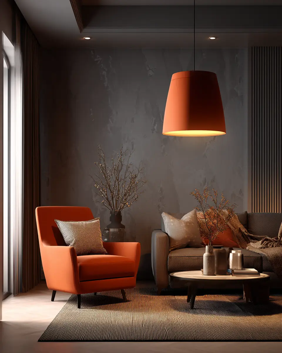 Terracotta Contemporary Living Room Decor Ideas