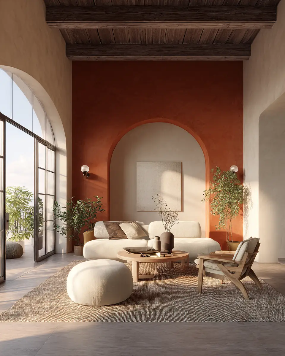 Terracotta Contemporary Living Room Decor Ideas