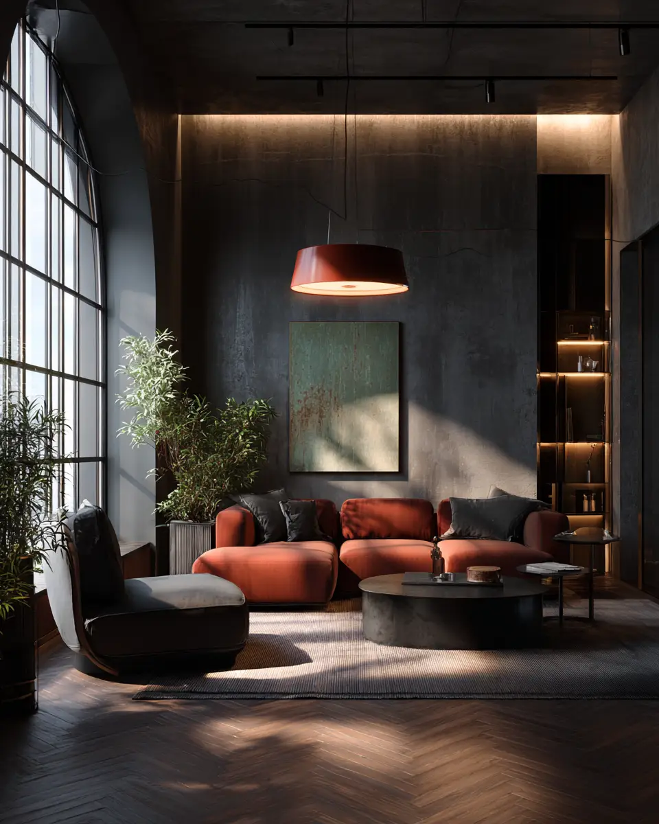 Terracotta Contemporary Living Room Decor Ideas