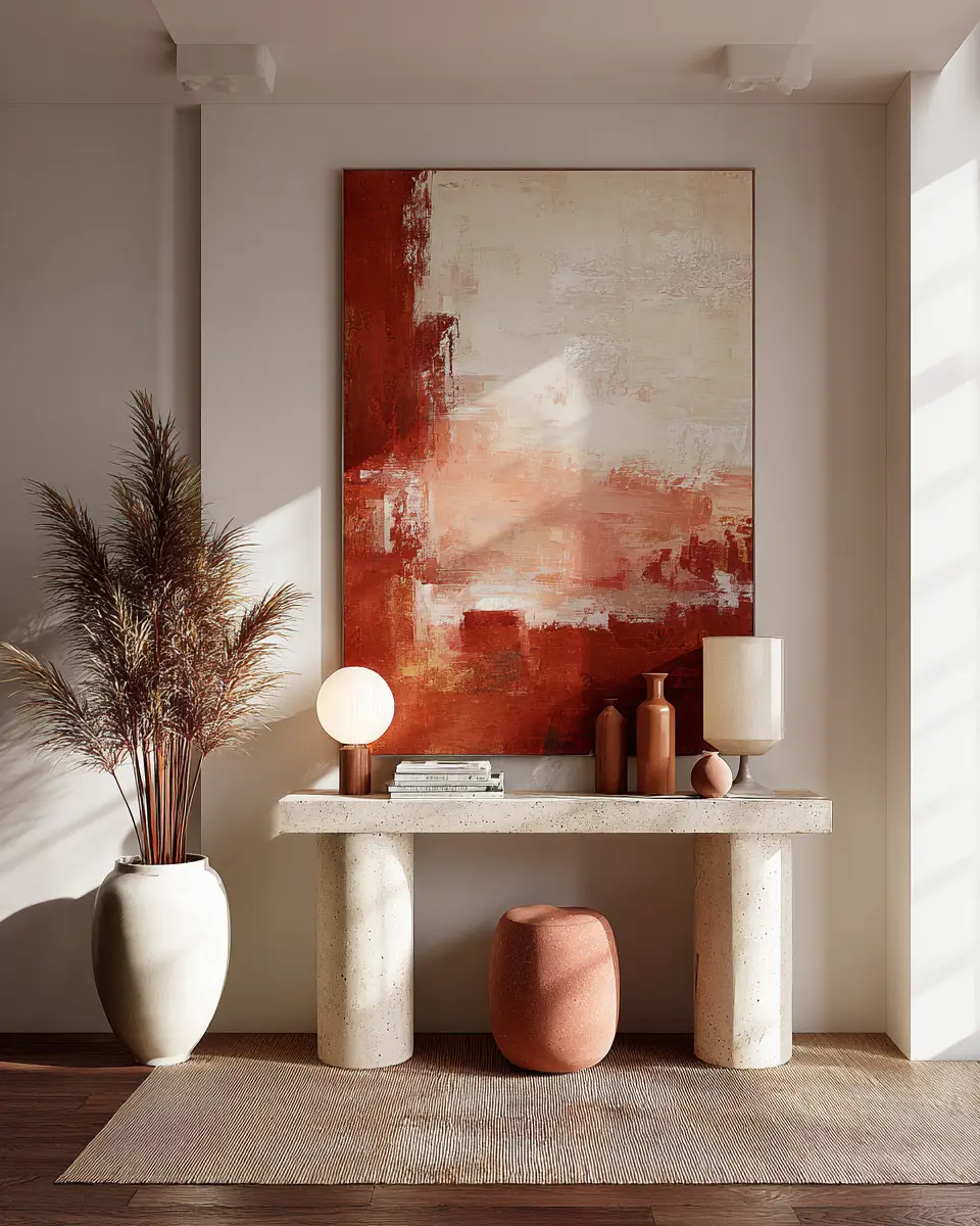 Terracotta Contemporary Living Room Decor Ideas