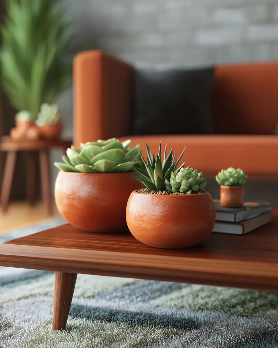 Terracotta Contemporary Living Room Decor Ideas