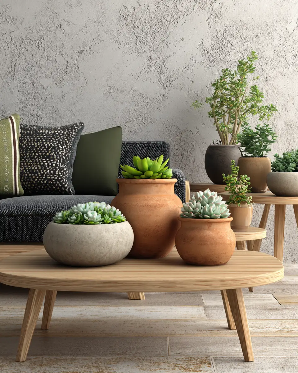 Terracotta Contemporary Living Room Decor Ideas