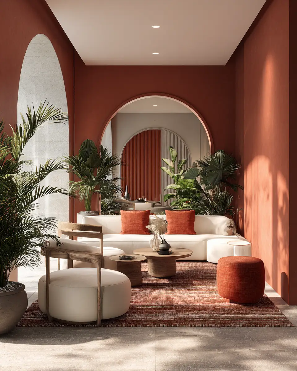 Terracotta Contemporary Living Room Decor Ideas