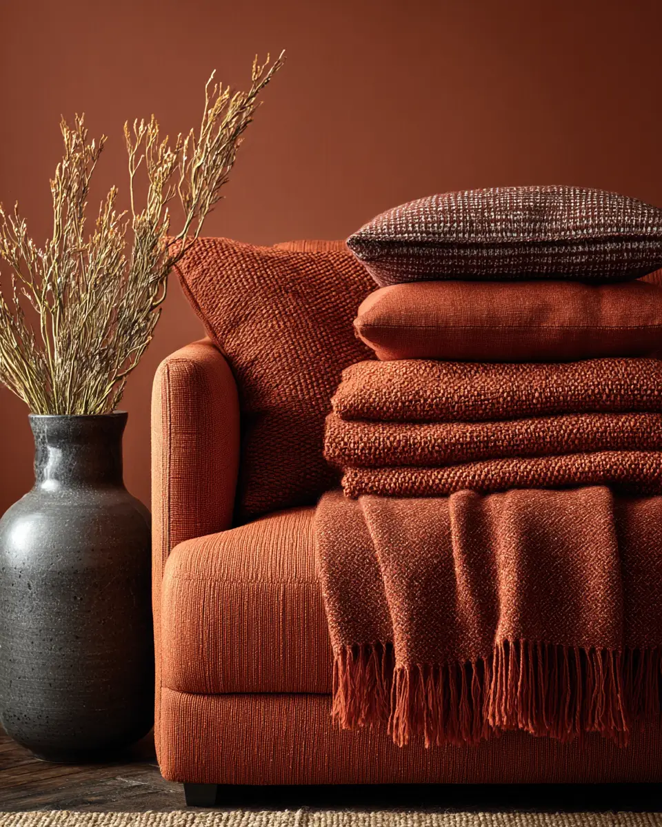 Terracotta Contemporary Living Room Decor Ideas