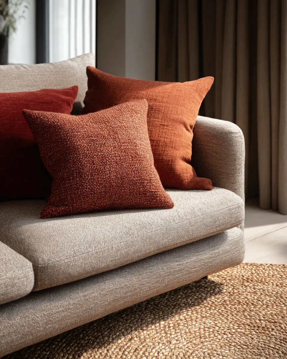 Terracotta Contemporary Living Room Decor Ideas