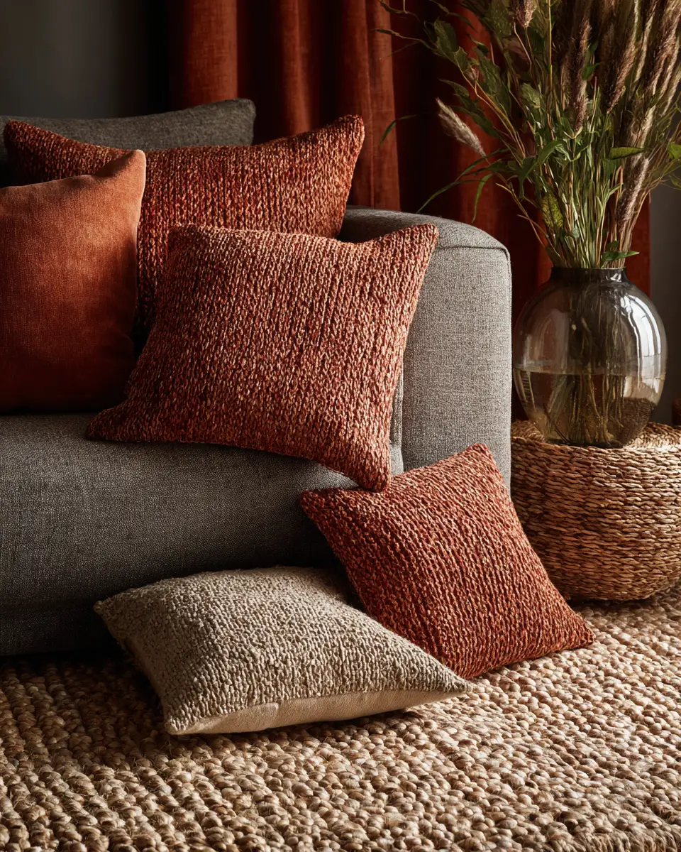 Terracotta Contemporary Living Room Decor Ideas