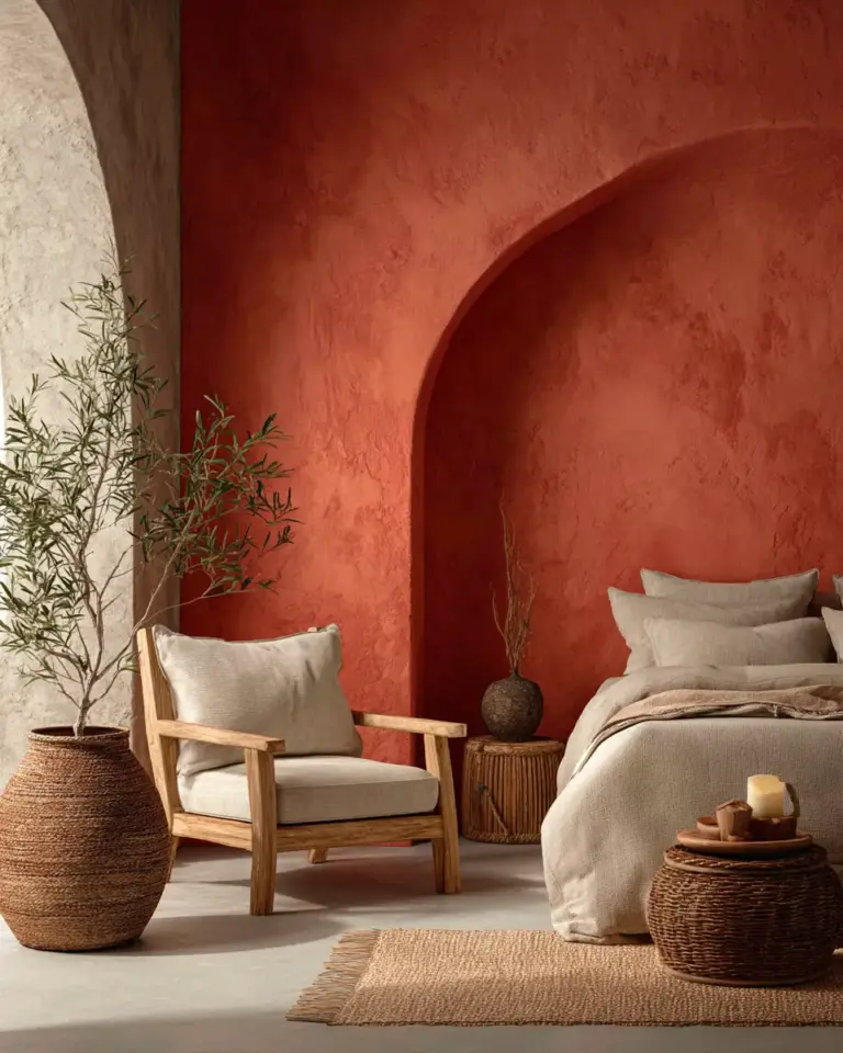 Terracotta Japandi Bedroom Decor Ideas - Featured