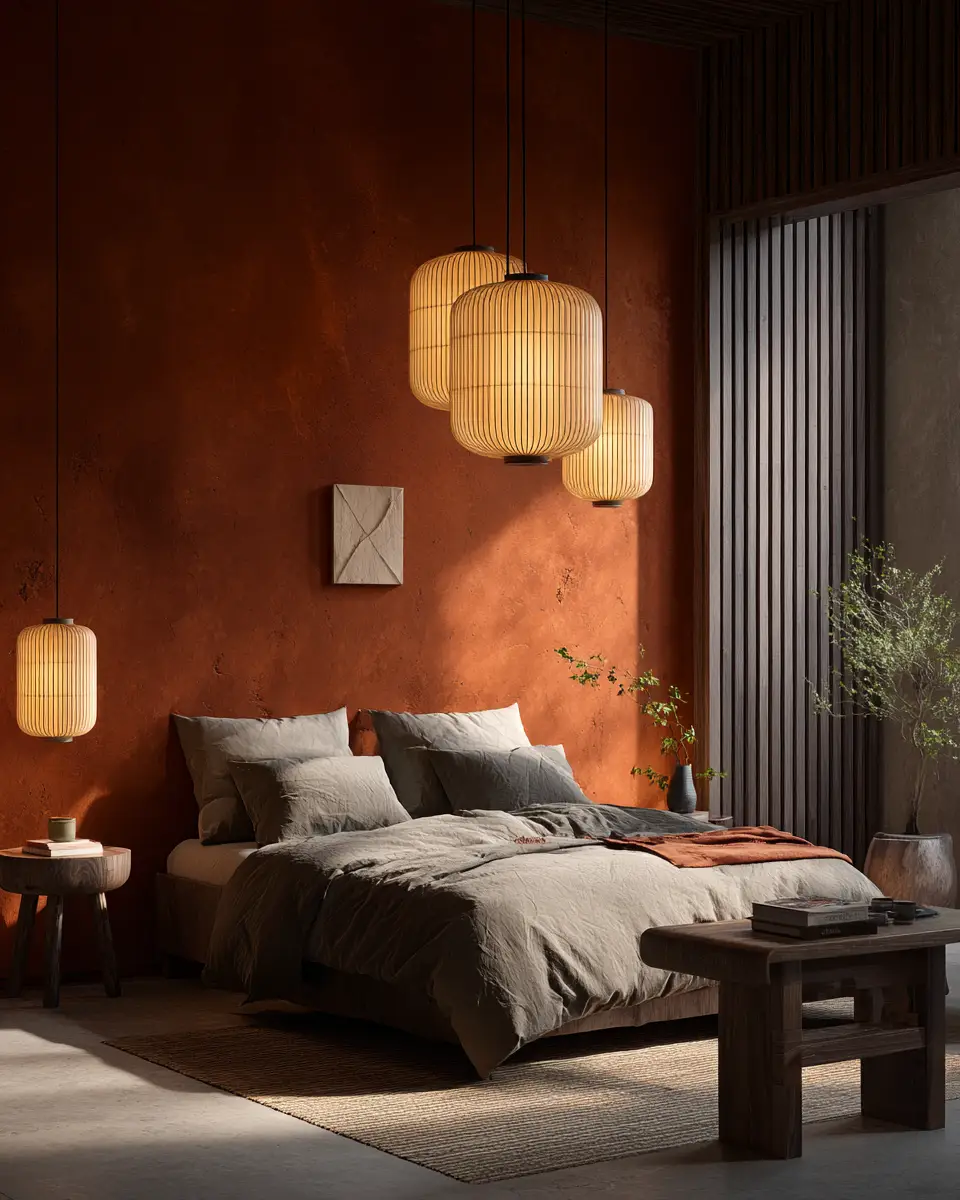 Terracotta Japandi Bedroom Decor Ideas