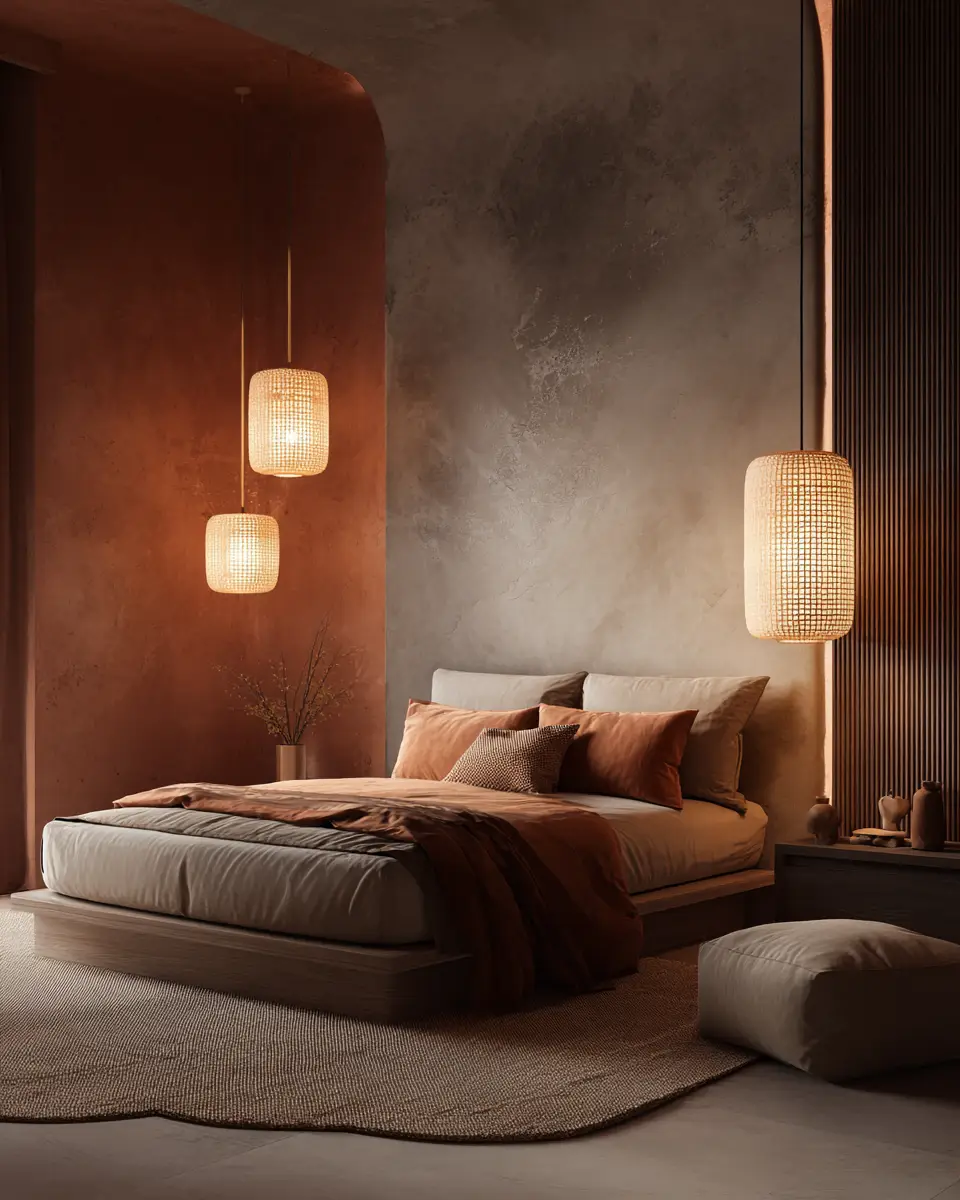 Terracotta Japandi Bedroom Decor Ideas