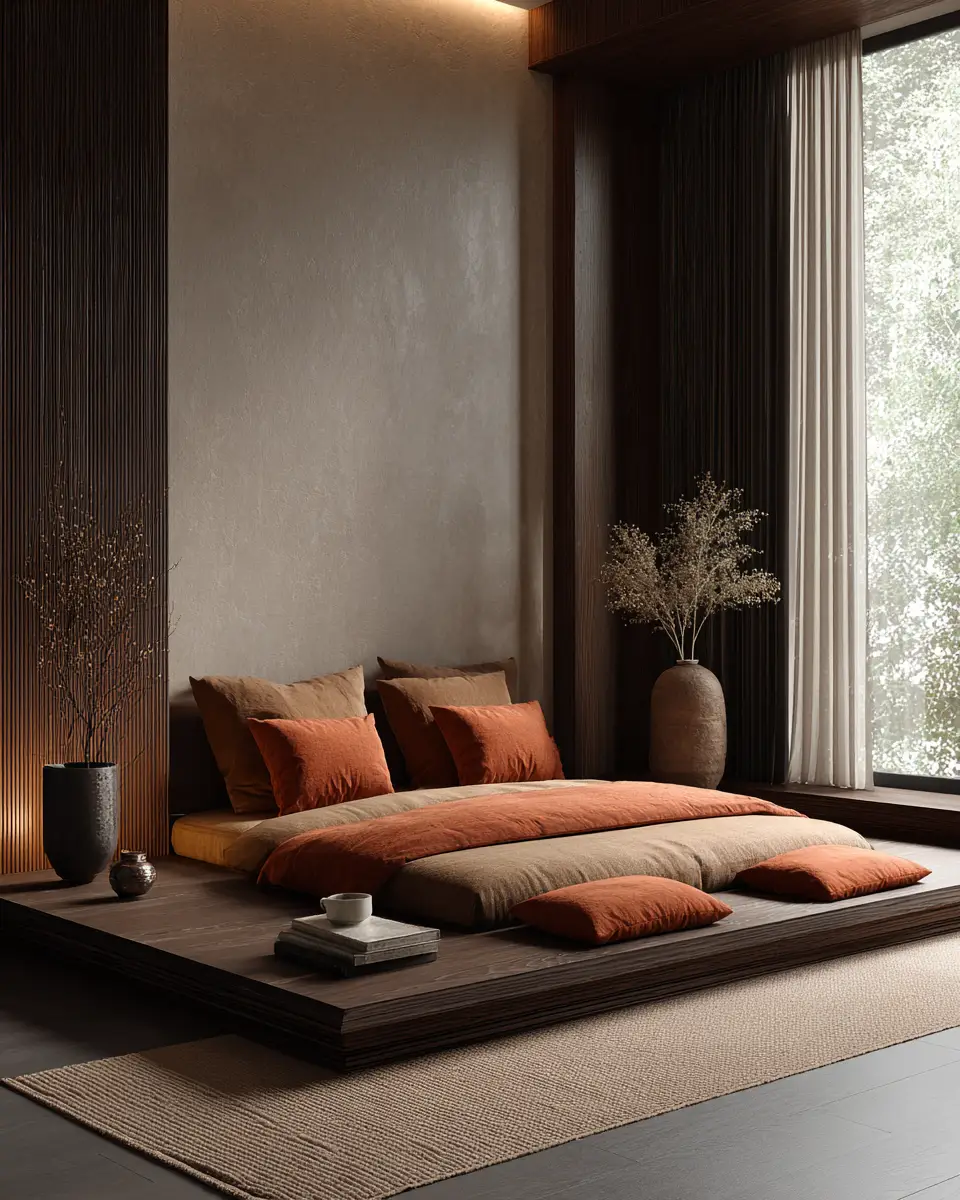 Terracotta Japandi Bedroom Decor Ideas