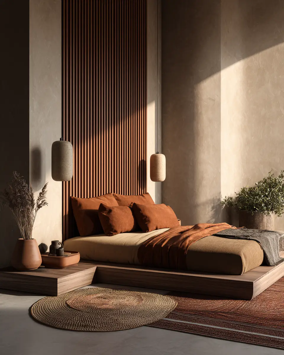 Terracotta Japandi Bedroom Decor Ideas