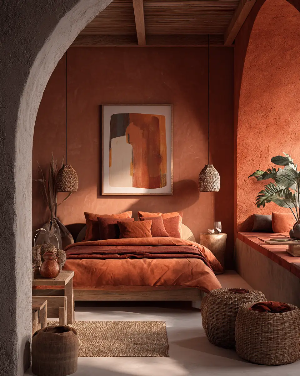 Terracotta Japandi Bedroom Decor Ideas