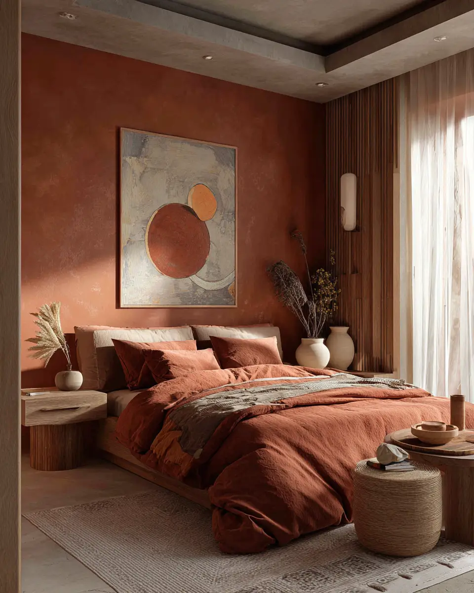Terracotta Japandi Bedroom Decor Ideas
