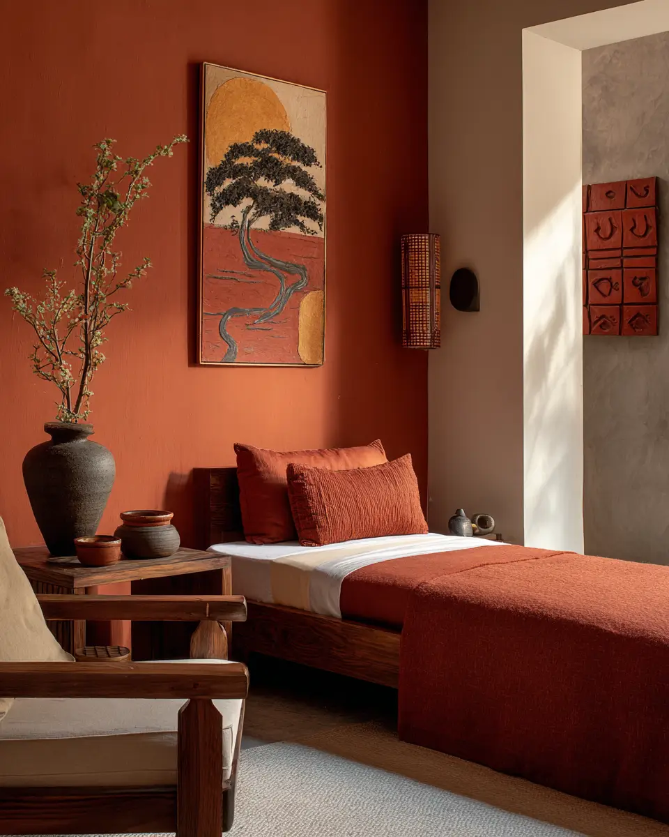 Terracotta Japandi Bedroom Decor Ideas