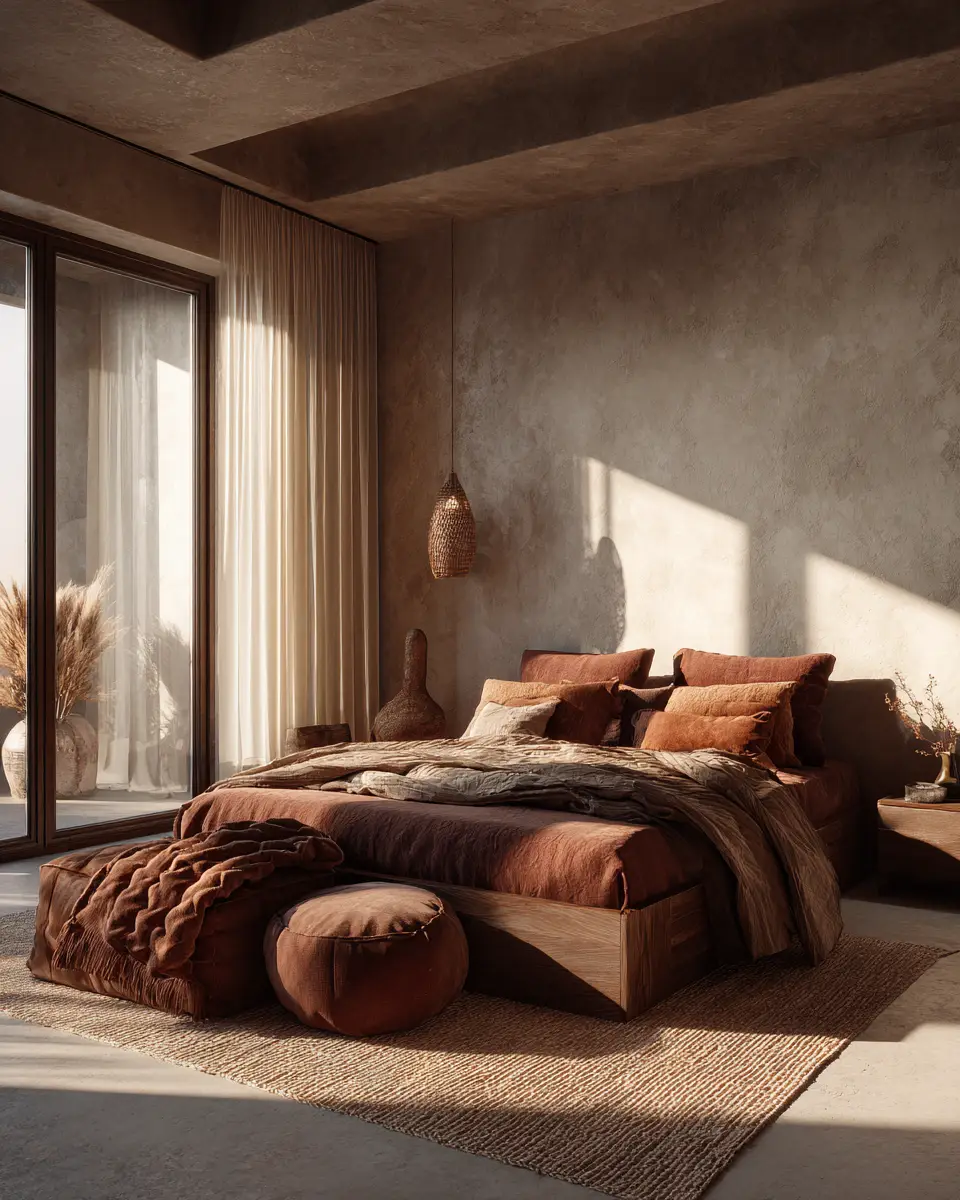 Terracotta Japandi Bedroom Decor Ideas