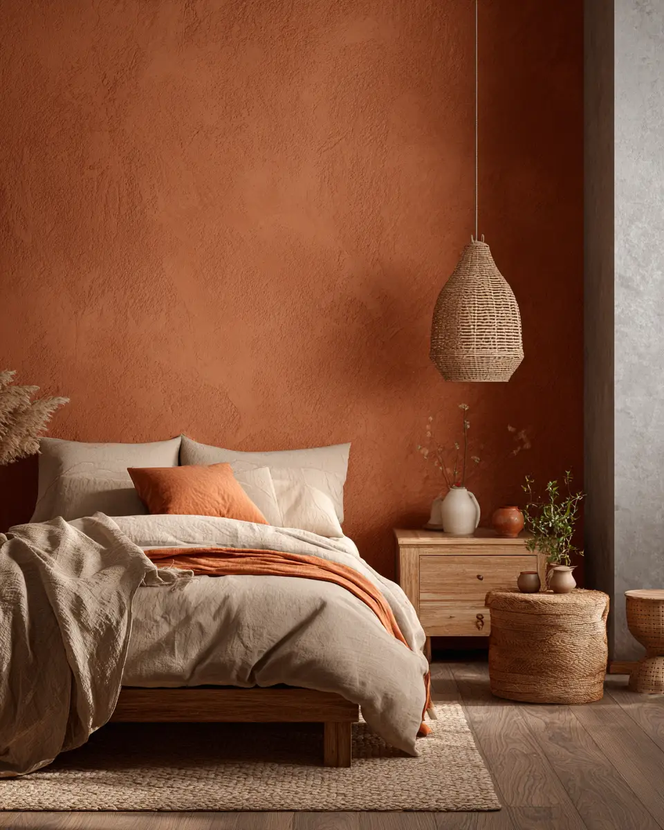 Terracotta Japandi Bedroom Decor Ideas