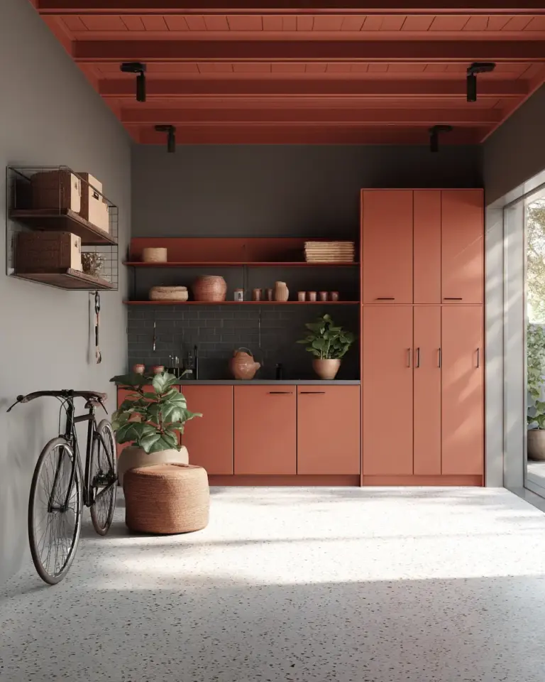Terracotta Japandi Garage Decor Ideas - Featured
