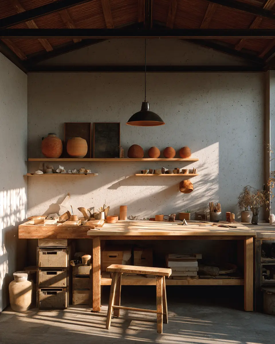 Terracotta Japandi Garage Decor Ideas