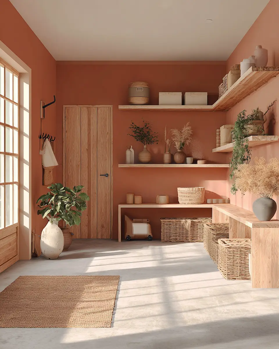Terracotta Japandi Garage Decor Ideas