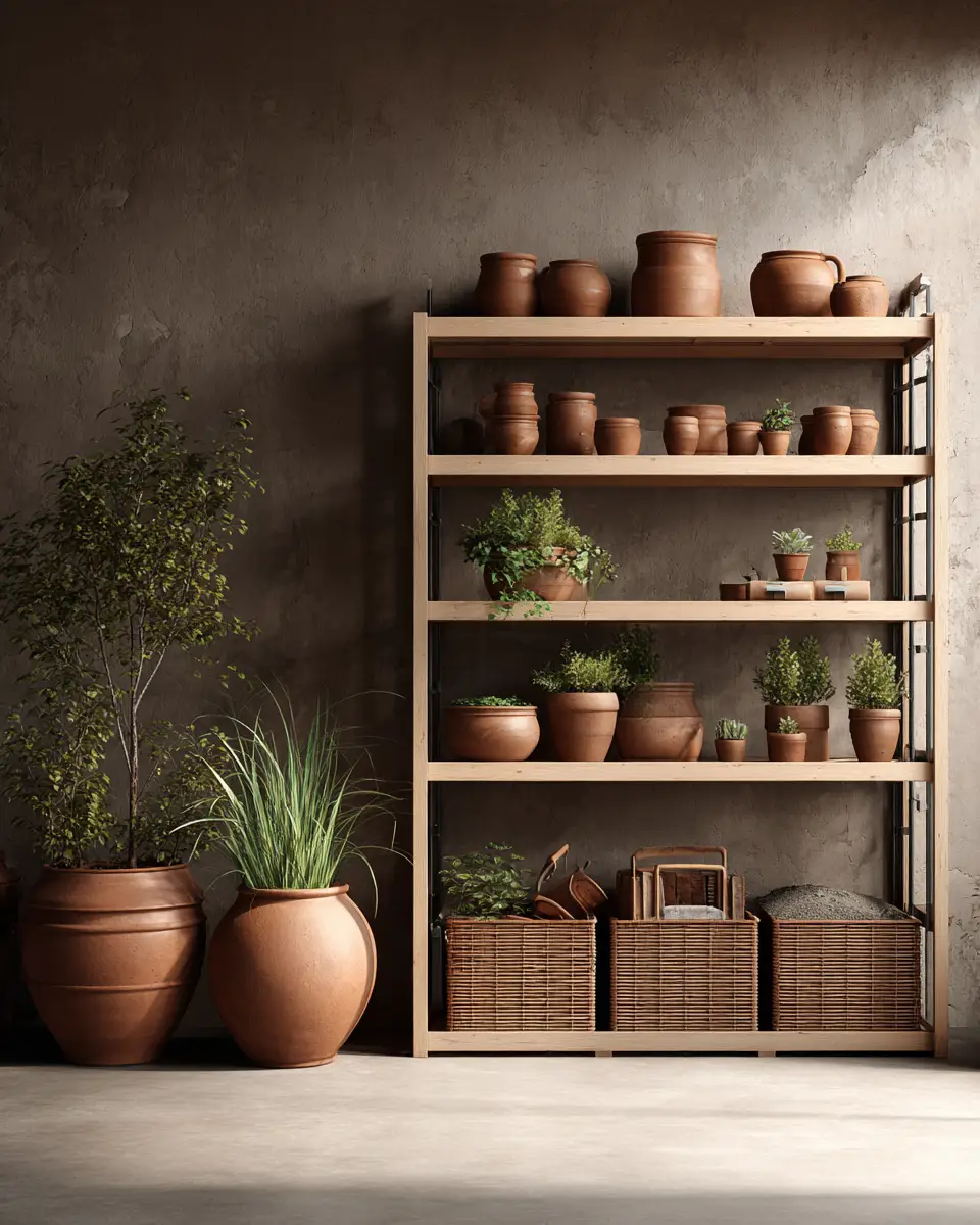Terracotta Japandi Garage Decor Ideas