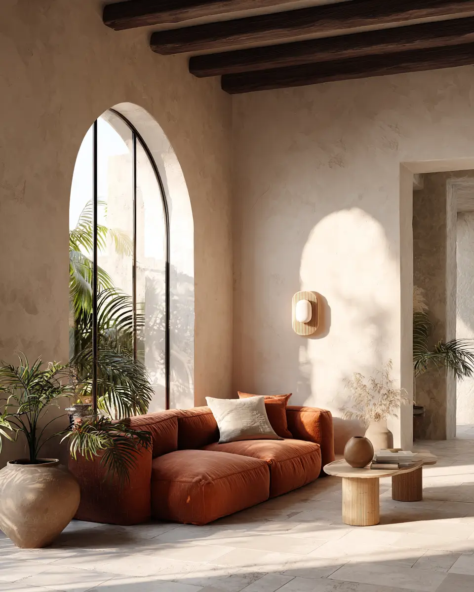 Terracotta Japandi Living Room Decor Ideas