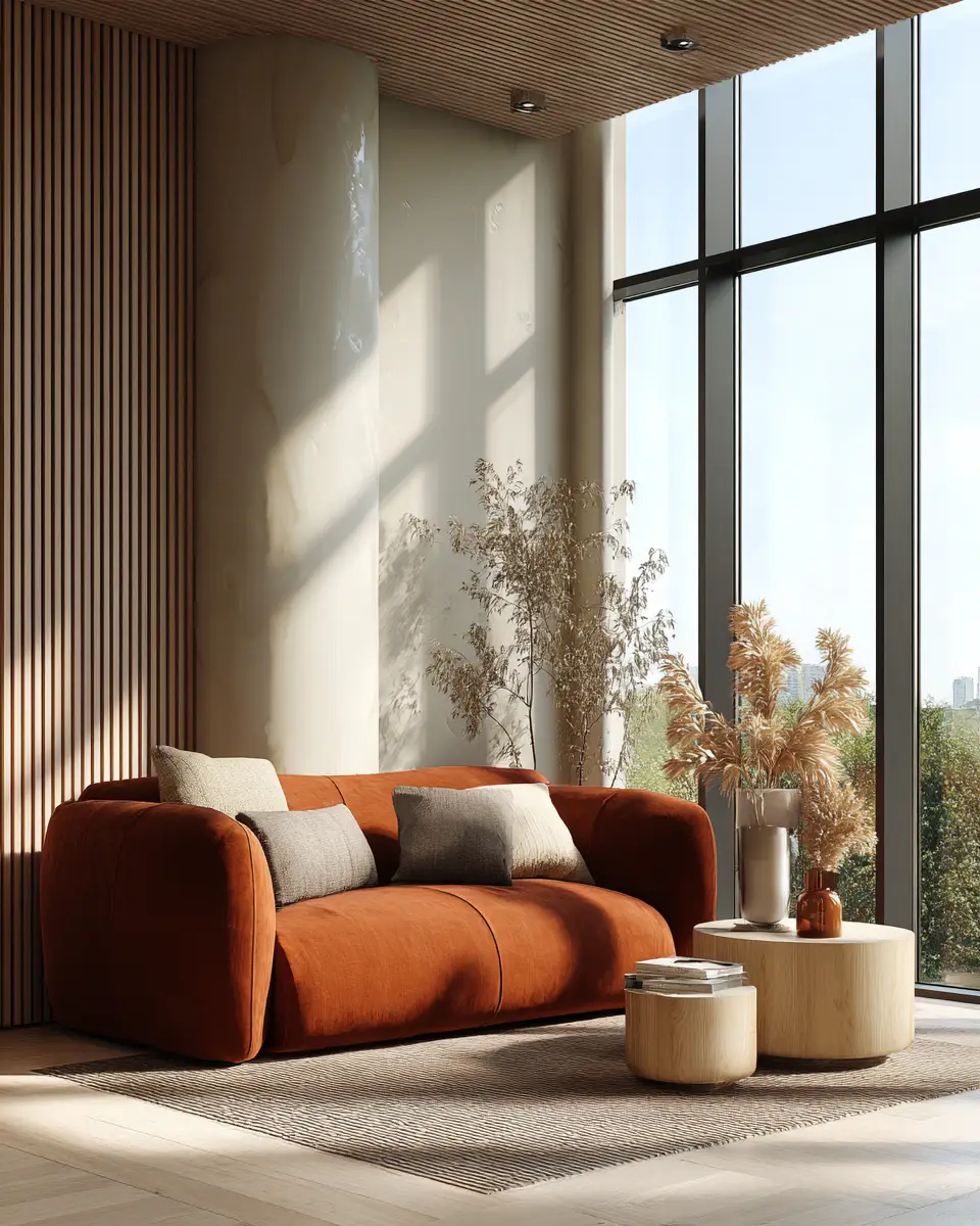 Terracotta Japandi Living Room Decor Ideas