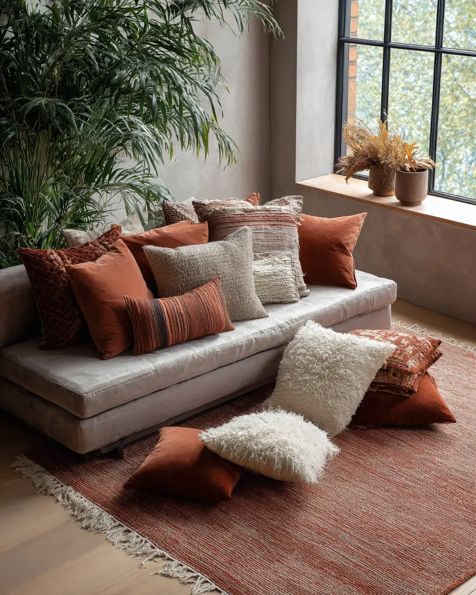 Terracotta Japandi Living Room Decor Ideas