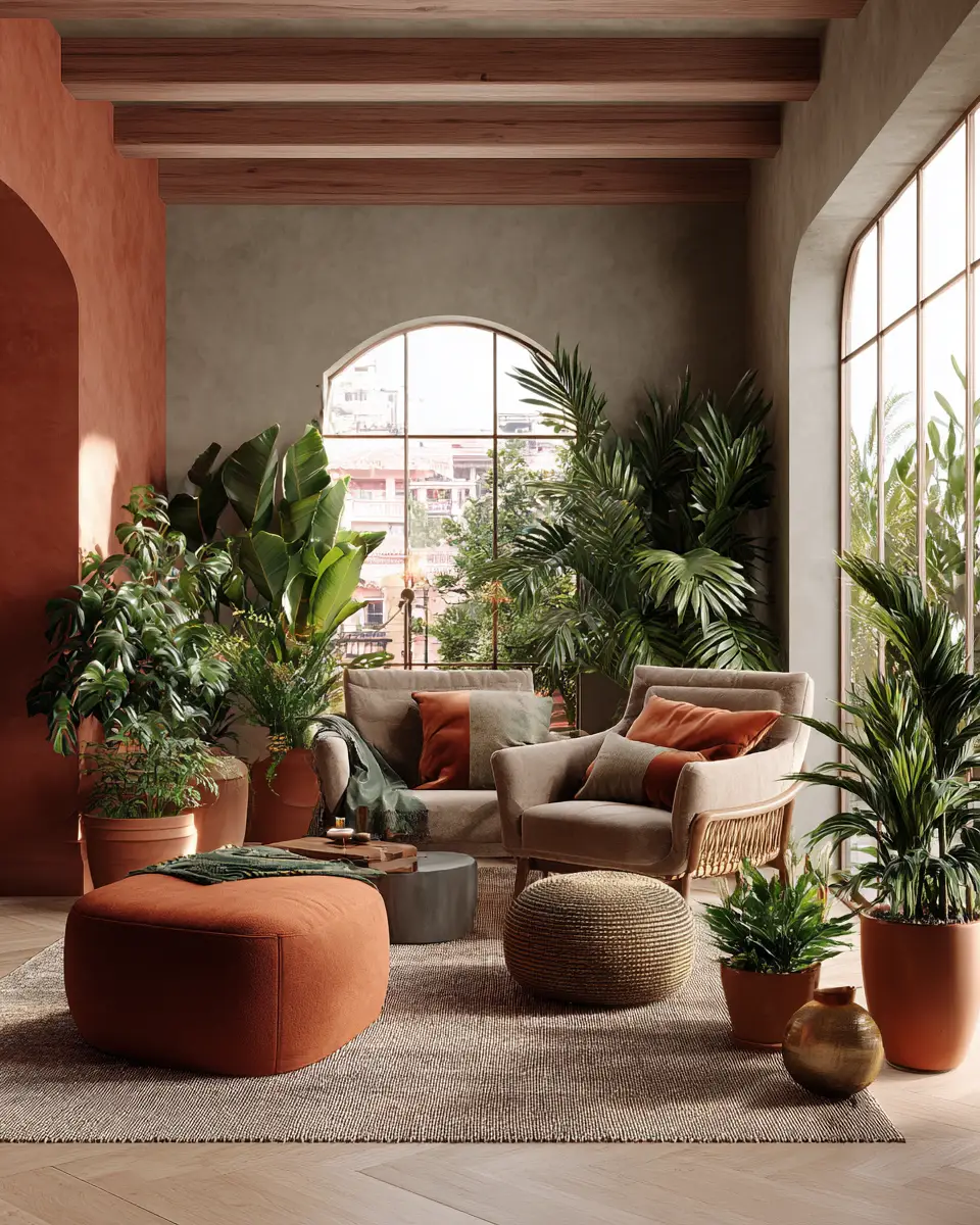 Terracotta Japandi Living Room Decor Ideas