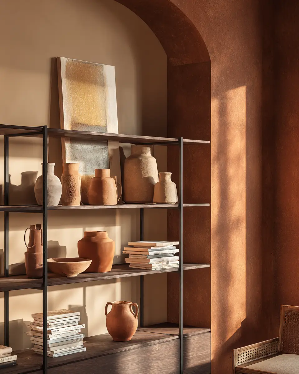 Terracotta Japandi Living Room Decor Ideas