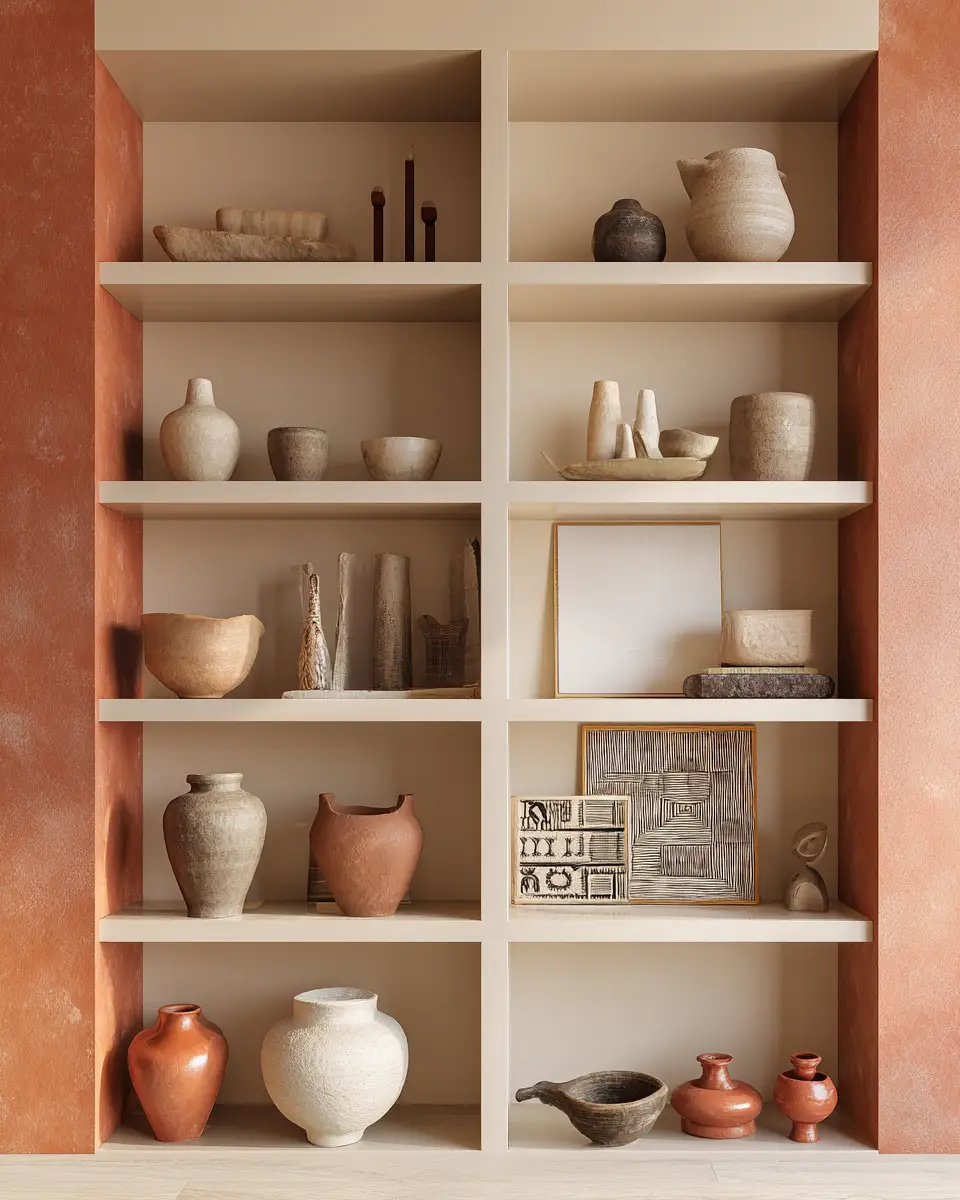 Terracotta Japandi Living Room Decor Ideas