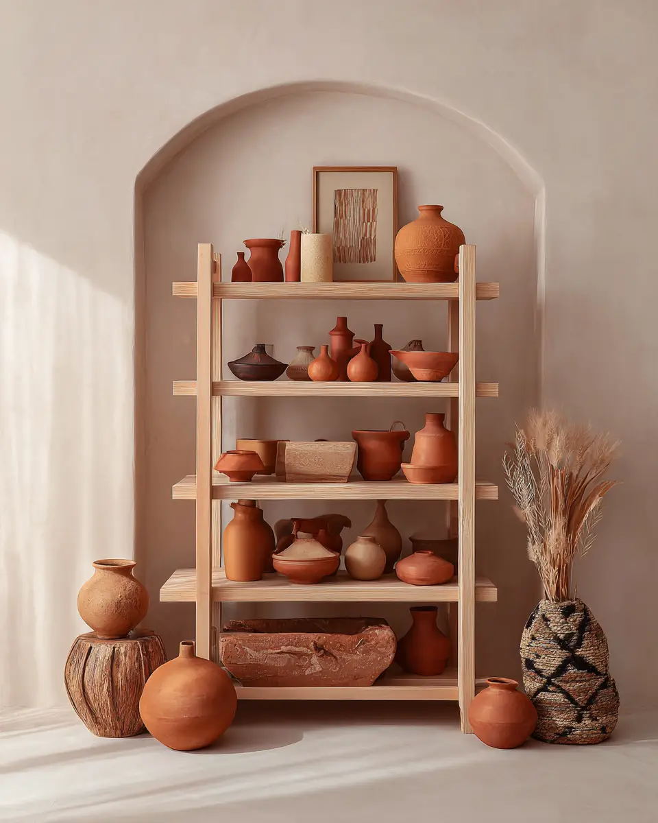 Terracotta Japandi Living Room Decor Ideas