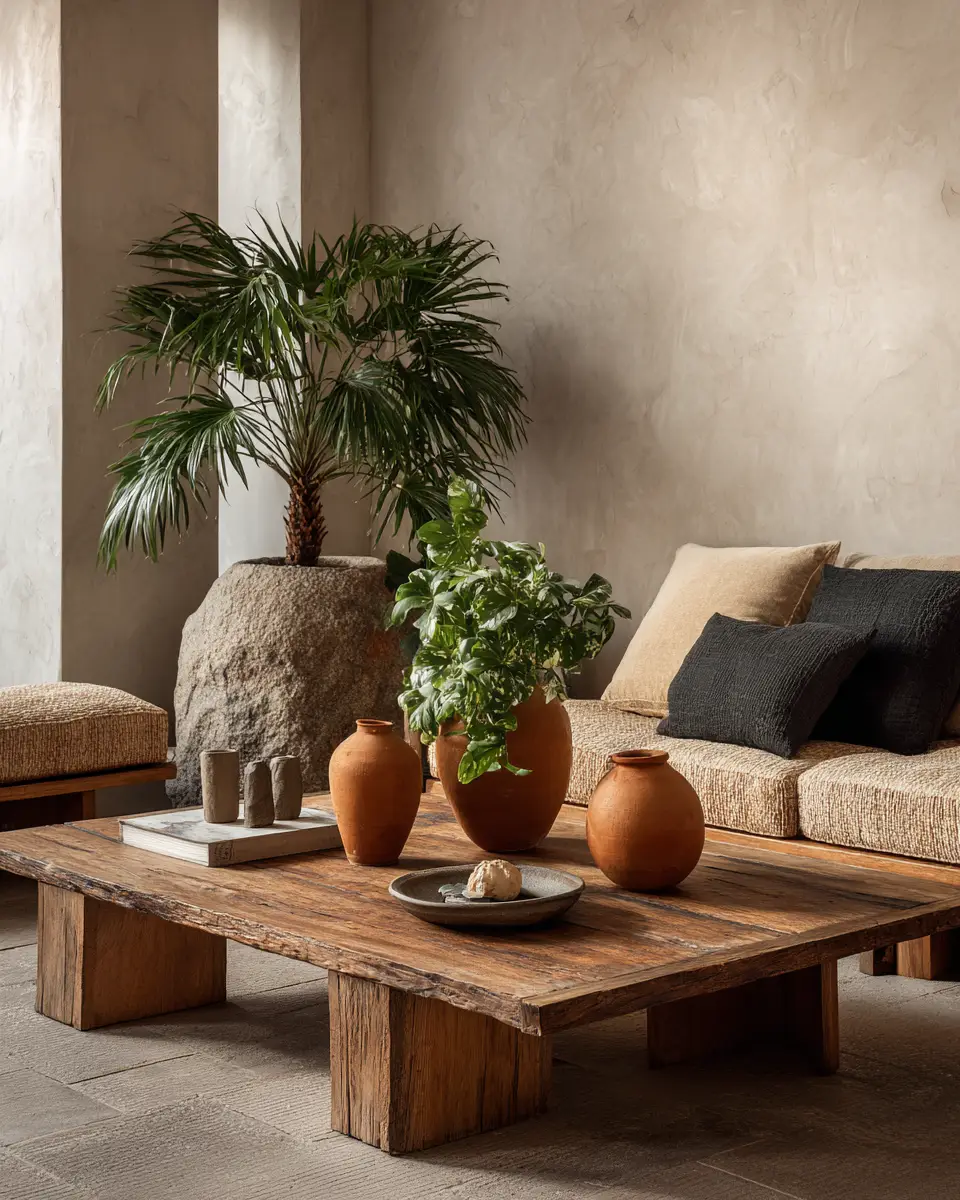 Terracotta Japandi Living Room Decor Ideas