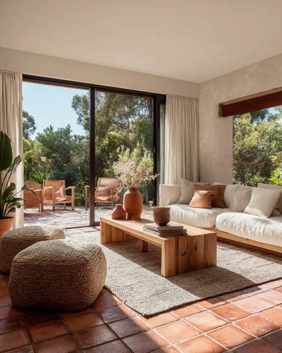 Terracotta Japandi Living Room Decor Ideas