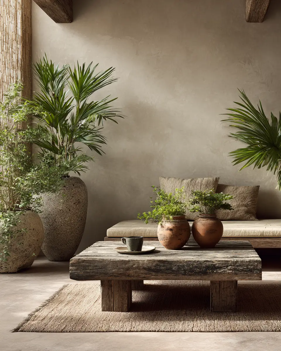 Terracotta Japandi Living Room Decor Ideas