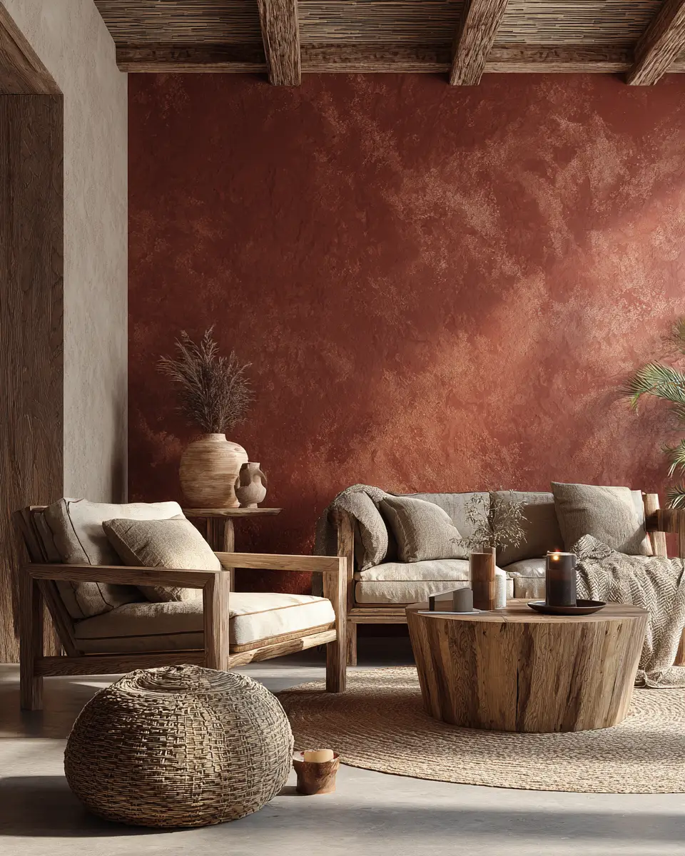 Terracotta Japandi Living Room Decor Ideas