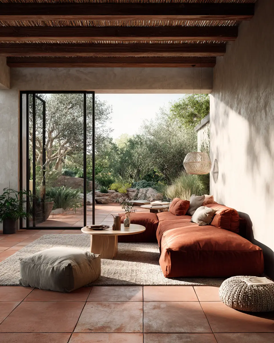 Terracotta Japandi Living Room Decor Ideas