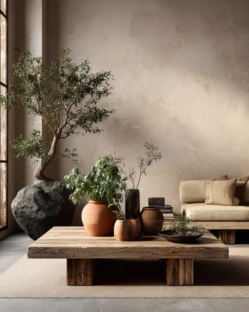 Terracotta Japandi Living Room Decor Ideas