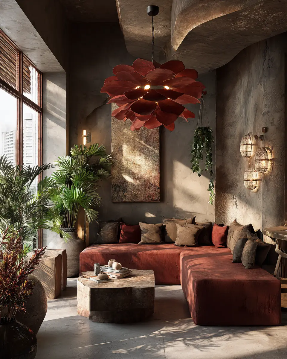 Terracotta Japandi Living Room Decor Ideas