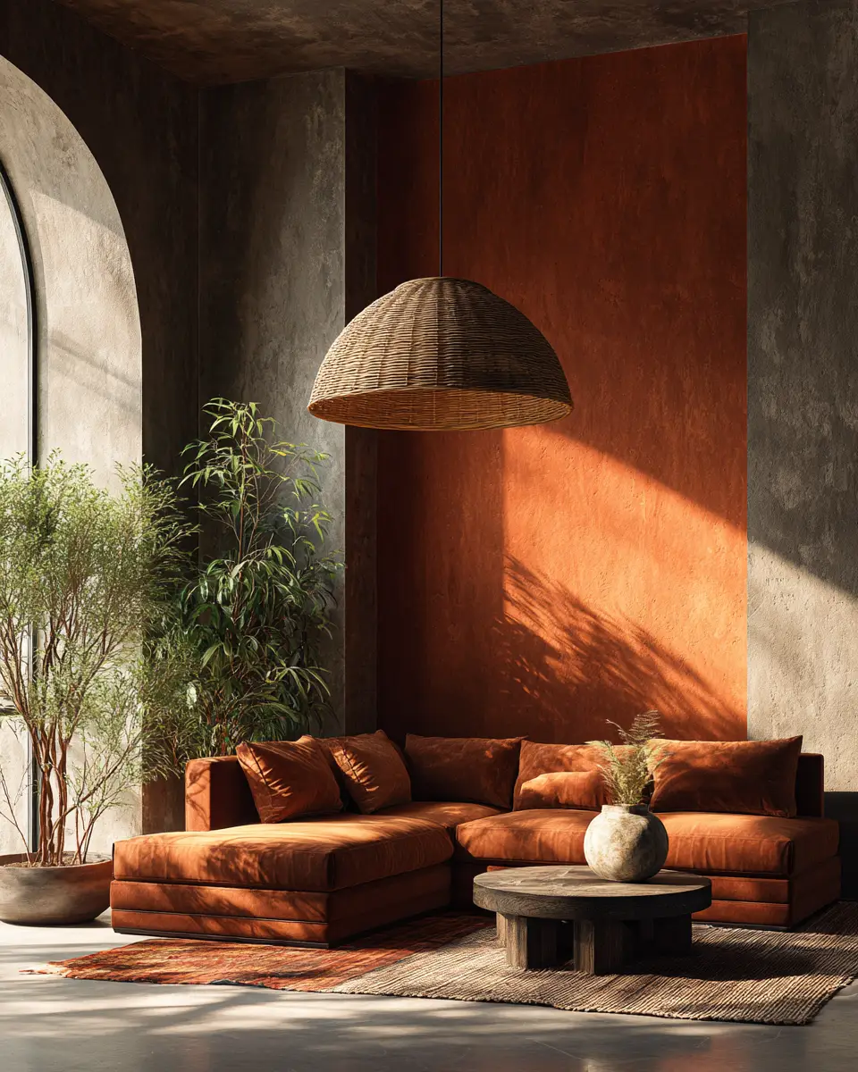 Terracotta Japandi Living Room Decor Ideas