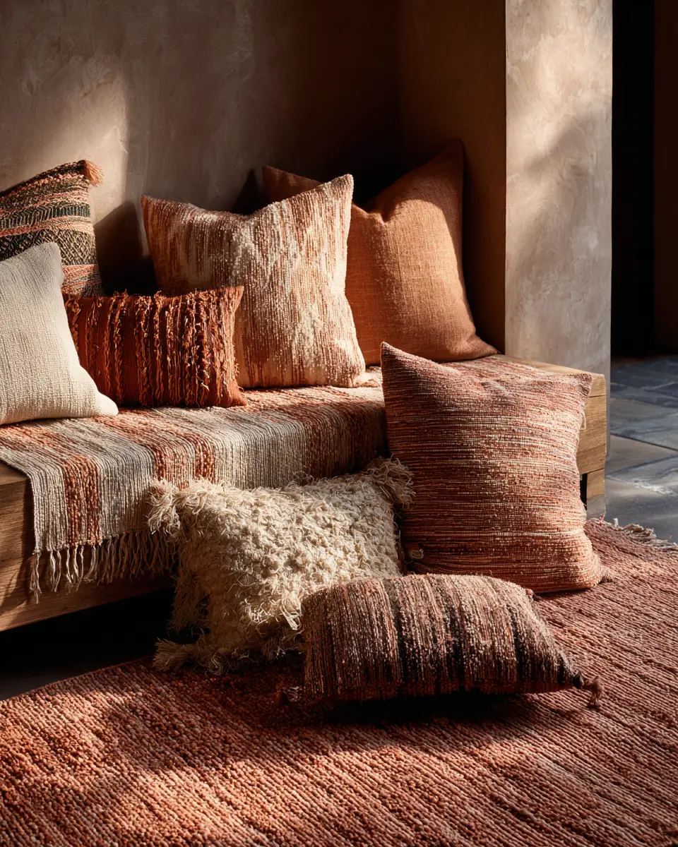 Terracotta Japandi Living Room Decor Ideas