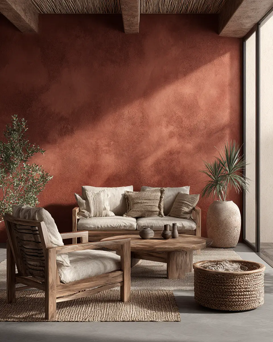 Terracotta Japandi Living Room Decor Ideas