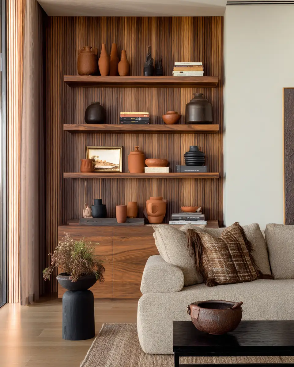 Terracotta Mid-Century Modern Living Room Decor Ideas