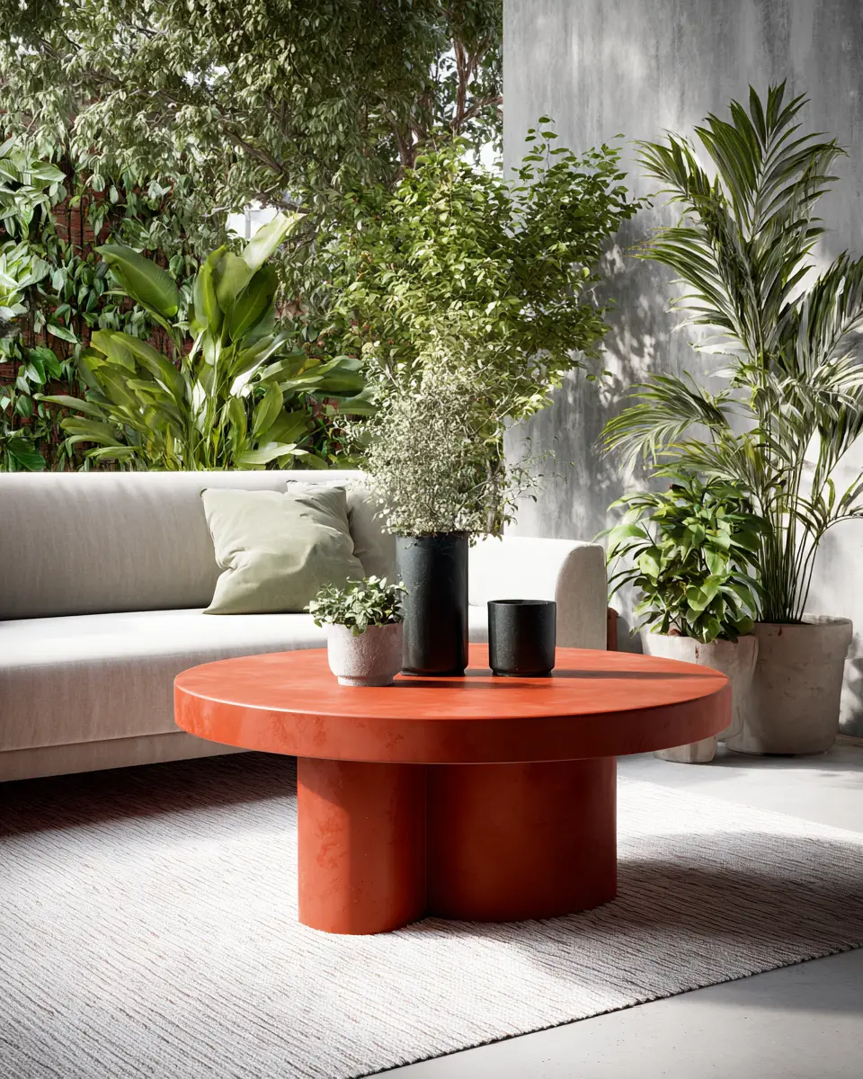 Terracotta Mid-Century Modern Living Room Decor Ideas