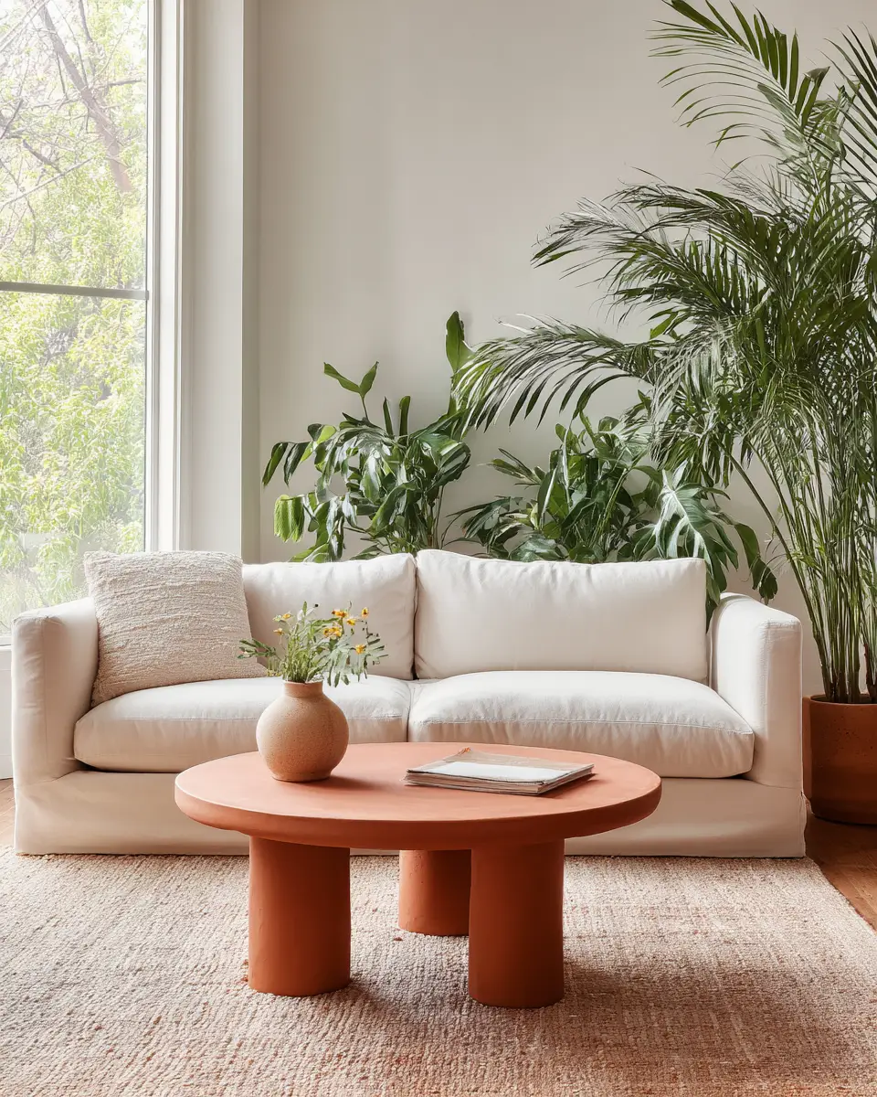 Terracotta Mid-Century Modern Living Room Decor Ideas